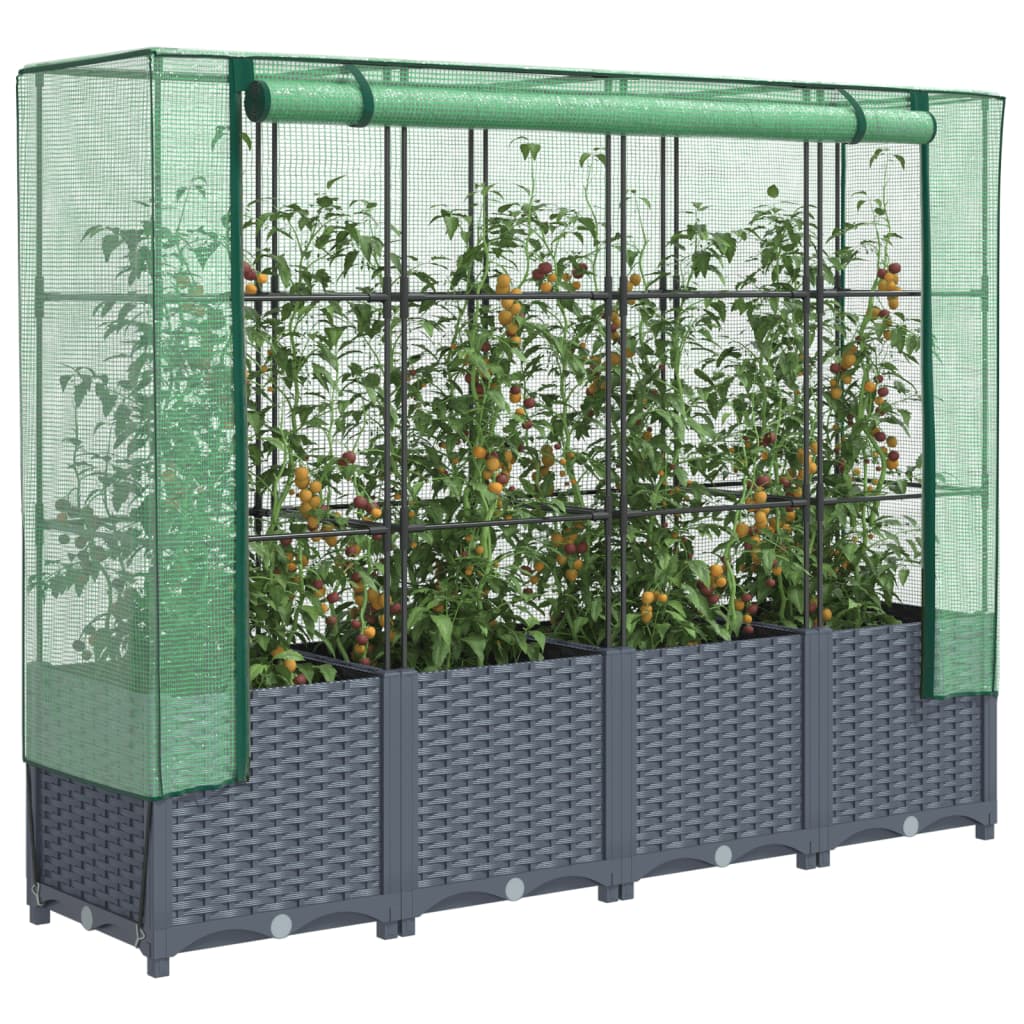 Vidaxl plantenbak verhoogd met kashoes 160x40x138 cm rattanlook