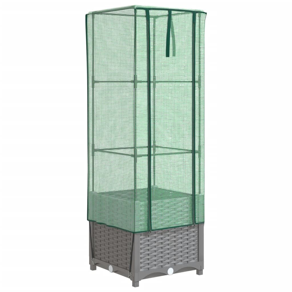 Vidaxl plantenbak verhoogd met kashoes 40x40x139 cm rattanlook