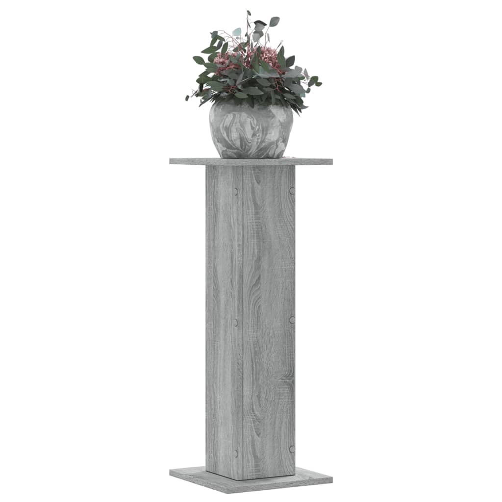 Vidaxl plantenstandaards 2 st 30x30x80 cm bewerkt hout grijs sonoma