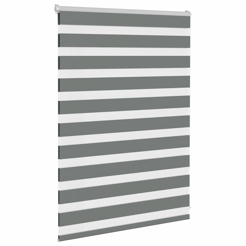 Vidaxl Zebra Roller Blind 115x100 CM Fabric Ancho 110.9 cm de color gris oscuro