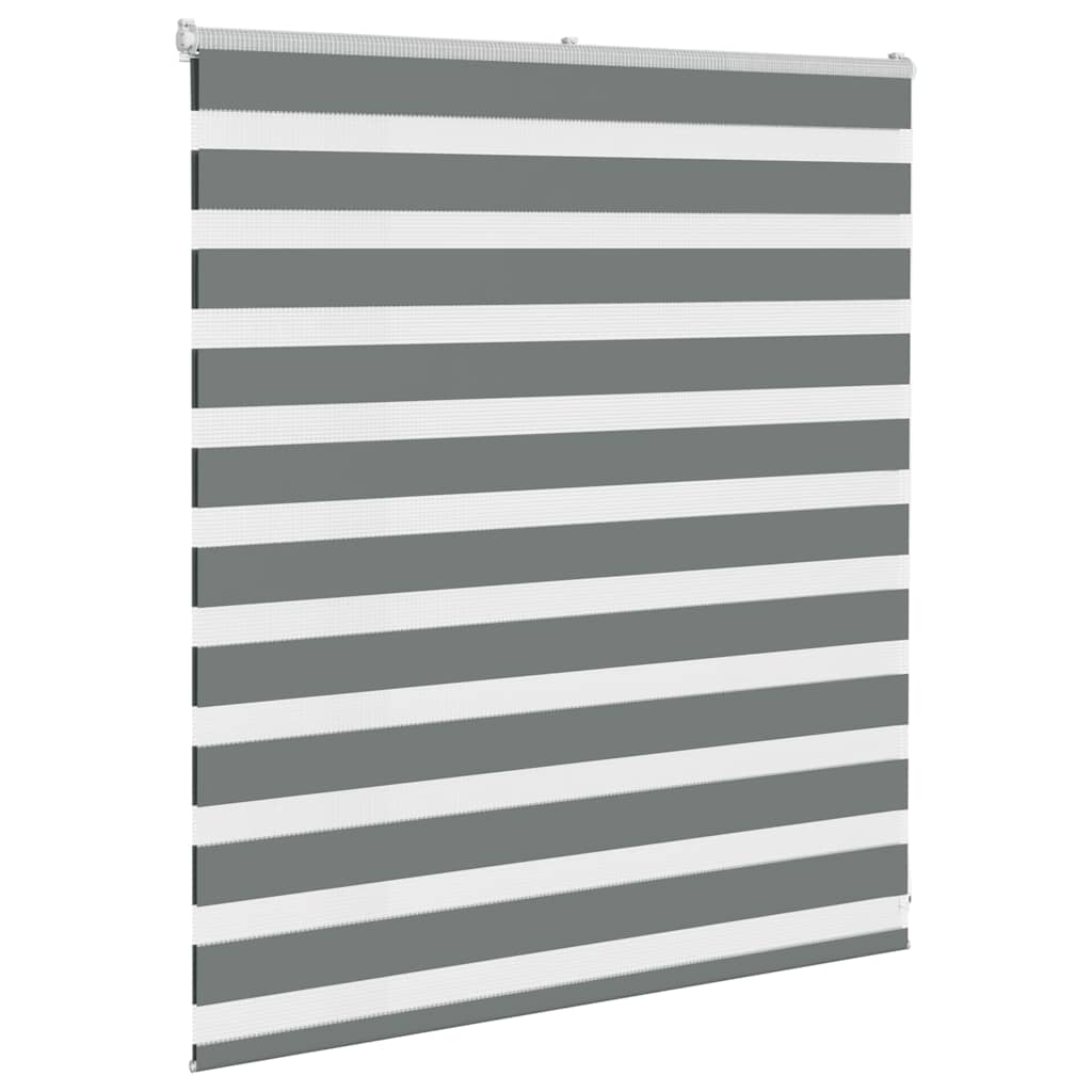 Vidaxl Zebra Roller Blind 120x100 CM Fabric Ancho 115.9 cm de color gris oscuro