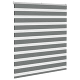 Vidaxl Zebra Roller Blind 125x100 CM Fabric Ancho 120.9 cm de color gris oscuro