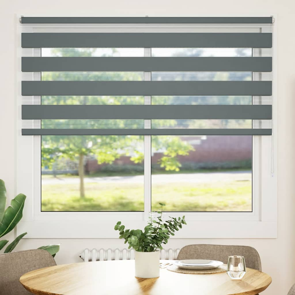 Vidaxl Zebra roller blind 155x100 cm Fabric width 150.9 cm dark gray