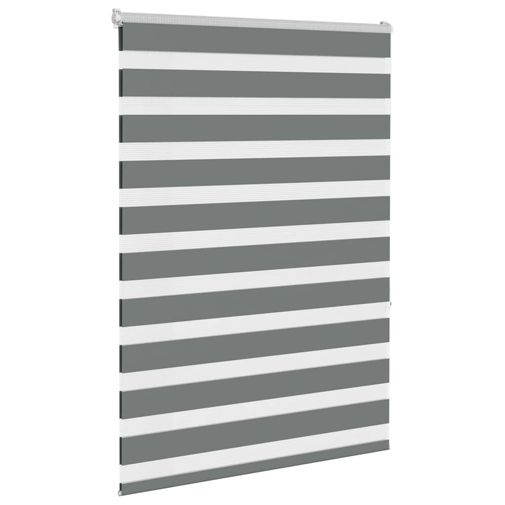 Vidaxl Zebra Roller Blind 115x150 cm Stof bredde 110,9 cm mørkegrå