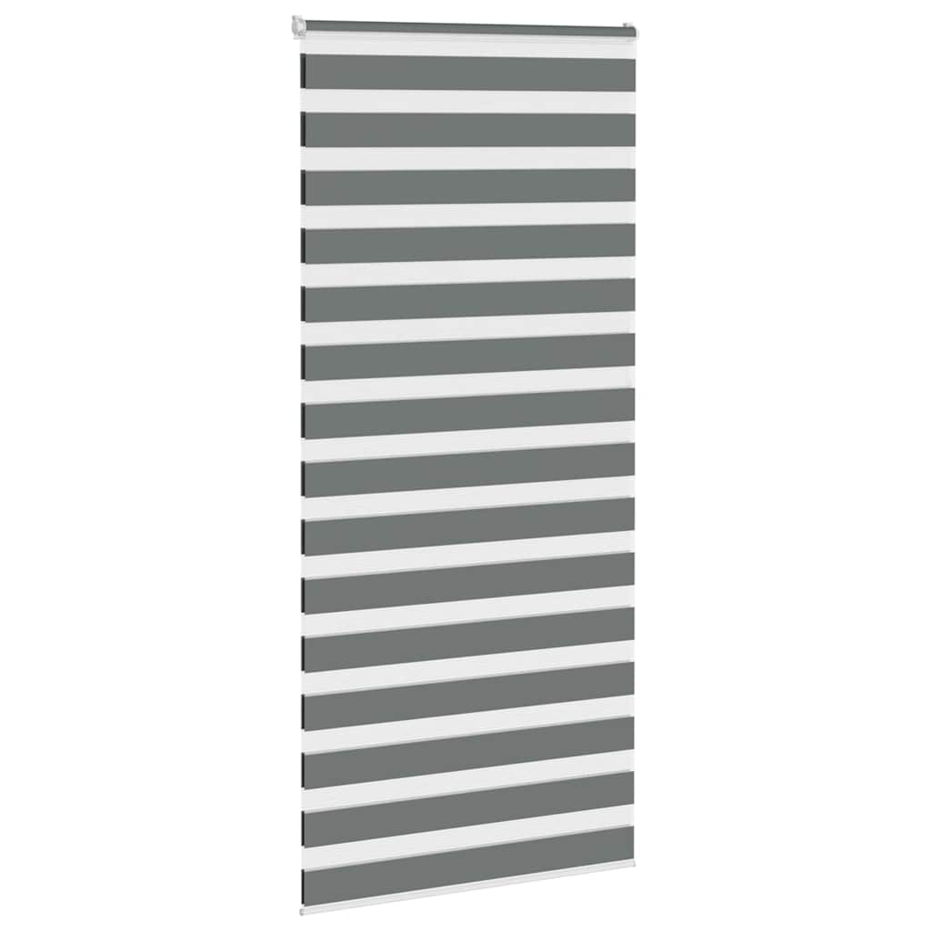 Vidaxl Zebra Rouleau aveugle 110x200 cm Largeur de tissu 105,9 cm Gris foncé