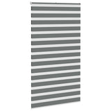 Vidaxl Zebra Roller Blind 120x200 CM Fabric Ancho 115.9 cm de color gris oscuro