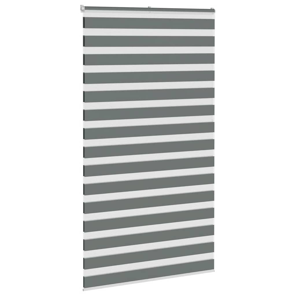 Vidaxl Zebra Roller Blind 135x200 cm Stof bredde 130,9 cm mørkegrå