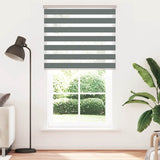 Vidaxl Zebra Roller Blind 125x230 cm Širina tkanine 120,9 cm temno siva