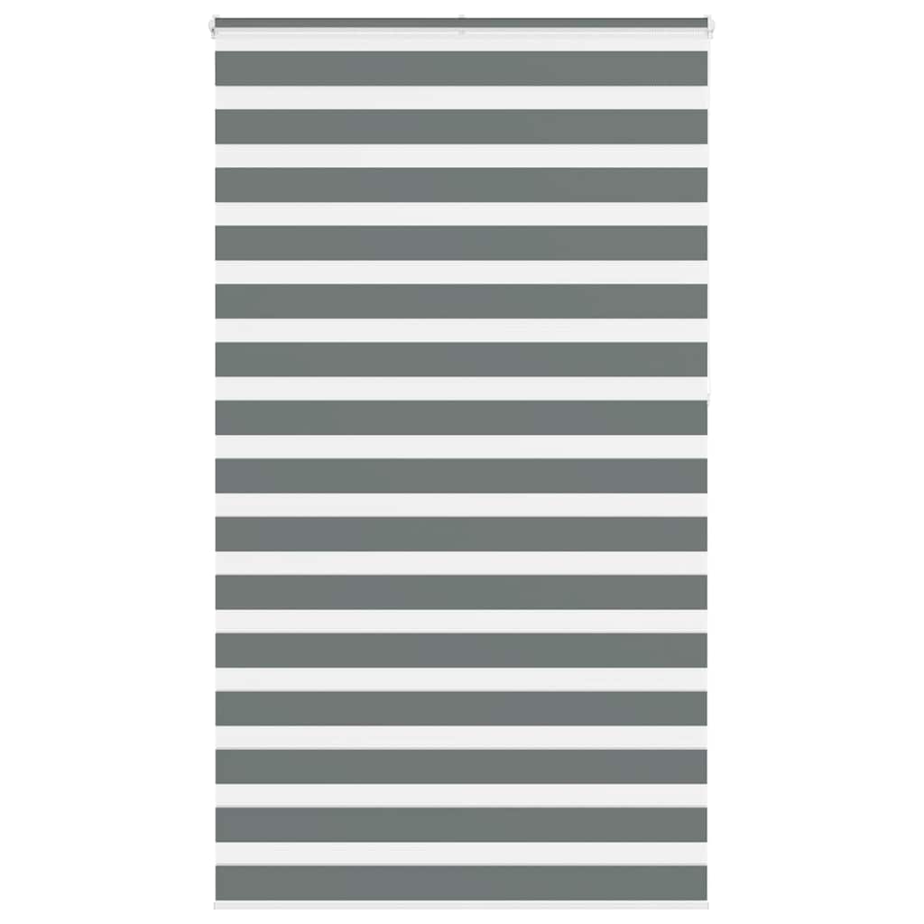 Vidaxl Zebra Rouleau aveugle 135x230 cm Largeur de tissu 130,9 cm Gris foncé