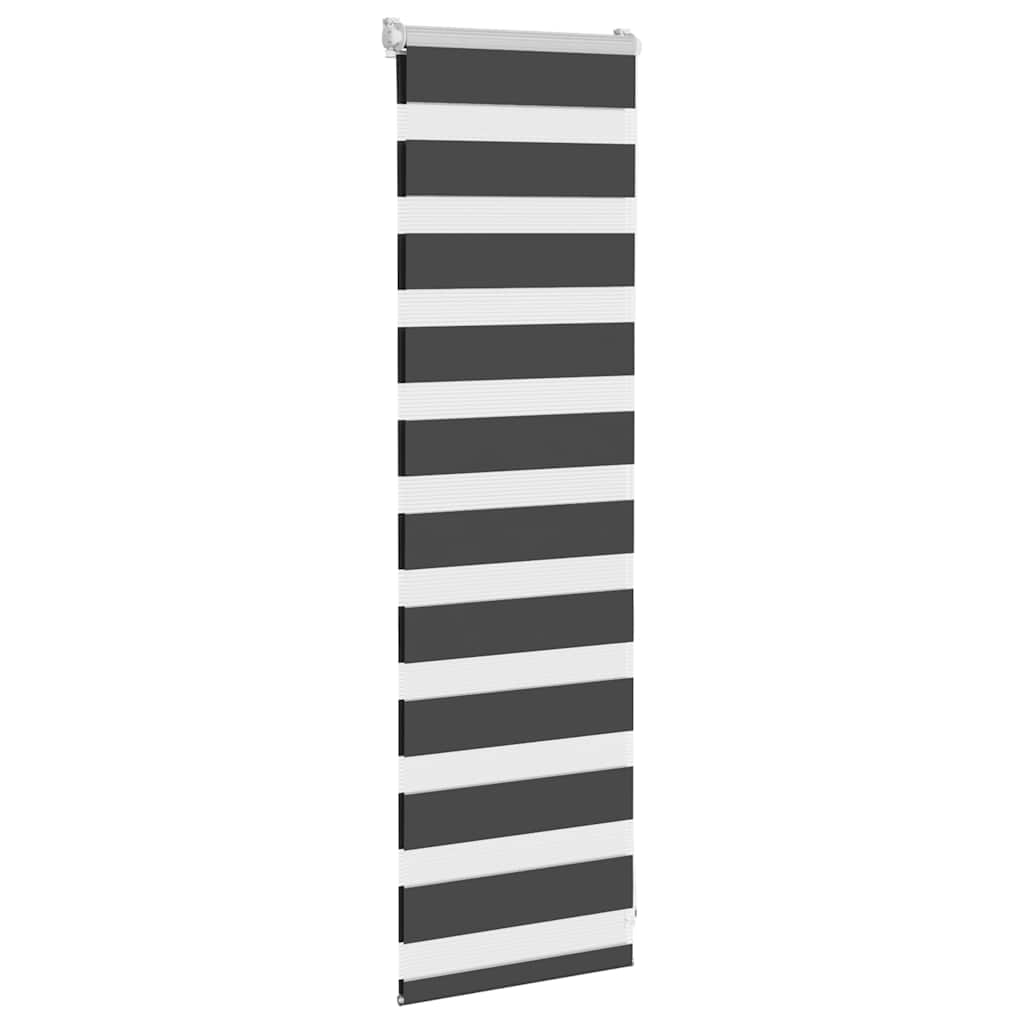 Vidaxl Zebra Roller Blind 45x100 cm Szerokość pyłu 40,9 cm Czarna