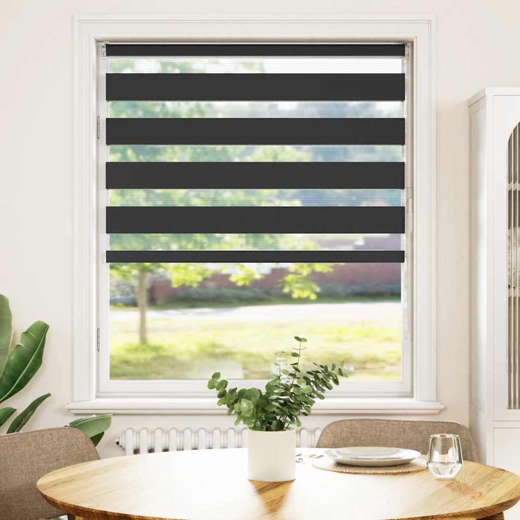 Vidaxl Zebra Roller Blind 105x100 cm Stof bredde 100,9 cm sort