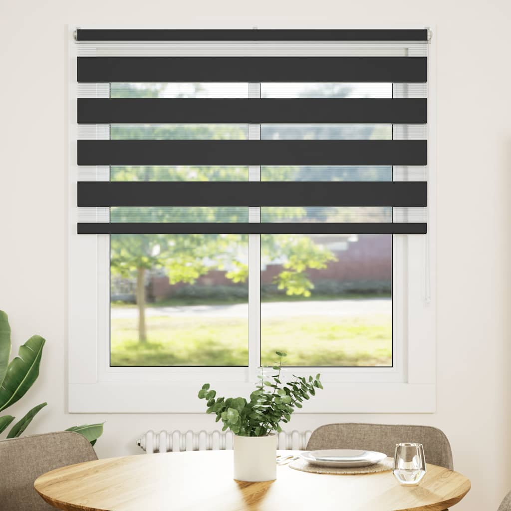 Vidaxl Zebra Roller Blind 125x100 cm Stoffbredde 120,9 cm svart