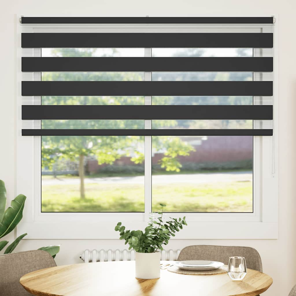 Vidaxl Zebra Roller Blind 155x100 cm Tygbredd 150,9 cm svart