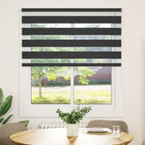 Vidaxl Zebra Roller Blind 105x150 CM Fabric Ancho de 100.9 cm Negro