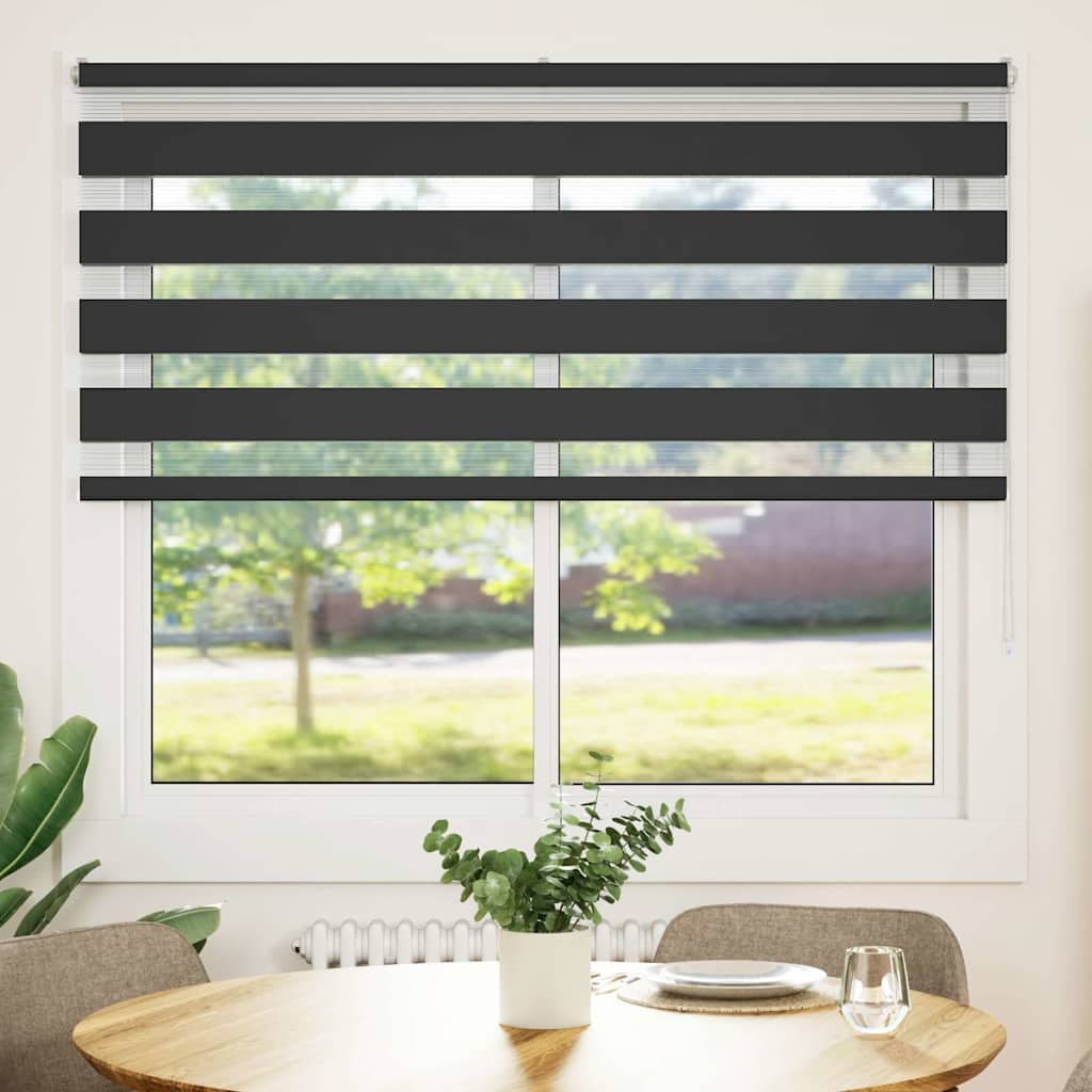 Vidaxl Zebra Roller Blind 165x150 cm Staubbreite 160,9 cm Schwarz