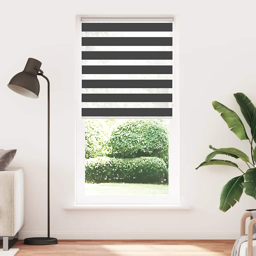 Vidaxl Zebra roller blind 105x200 cm Fabric width 100.9 cm Black