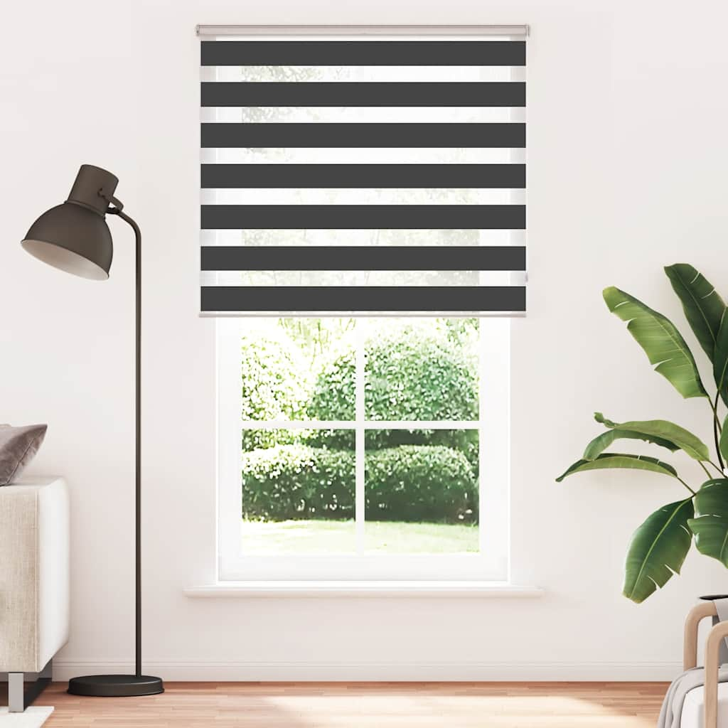 Vidaxl Zebra Roller Blind 135x200 CM Tygbredd 130,9 cm svart