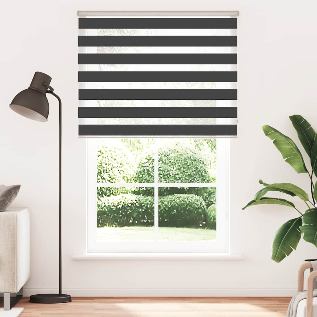 Vidaxl Zebra Roller Blind 140x200 cm støvbredde 135,9 cm svart