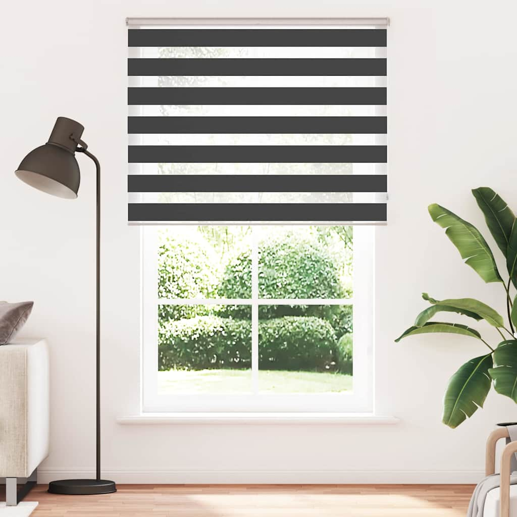 Vidaxl Zebra roller blind 145x200 cm Fabric width 140.9 cm Black