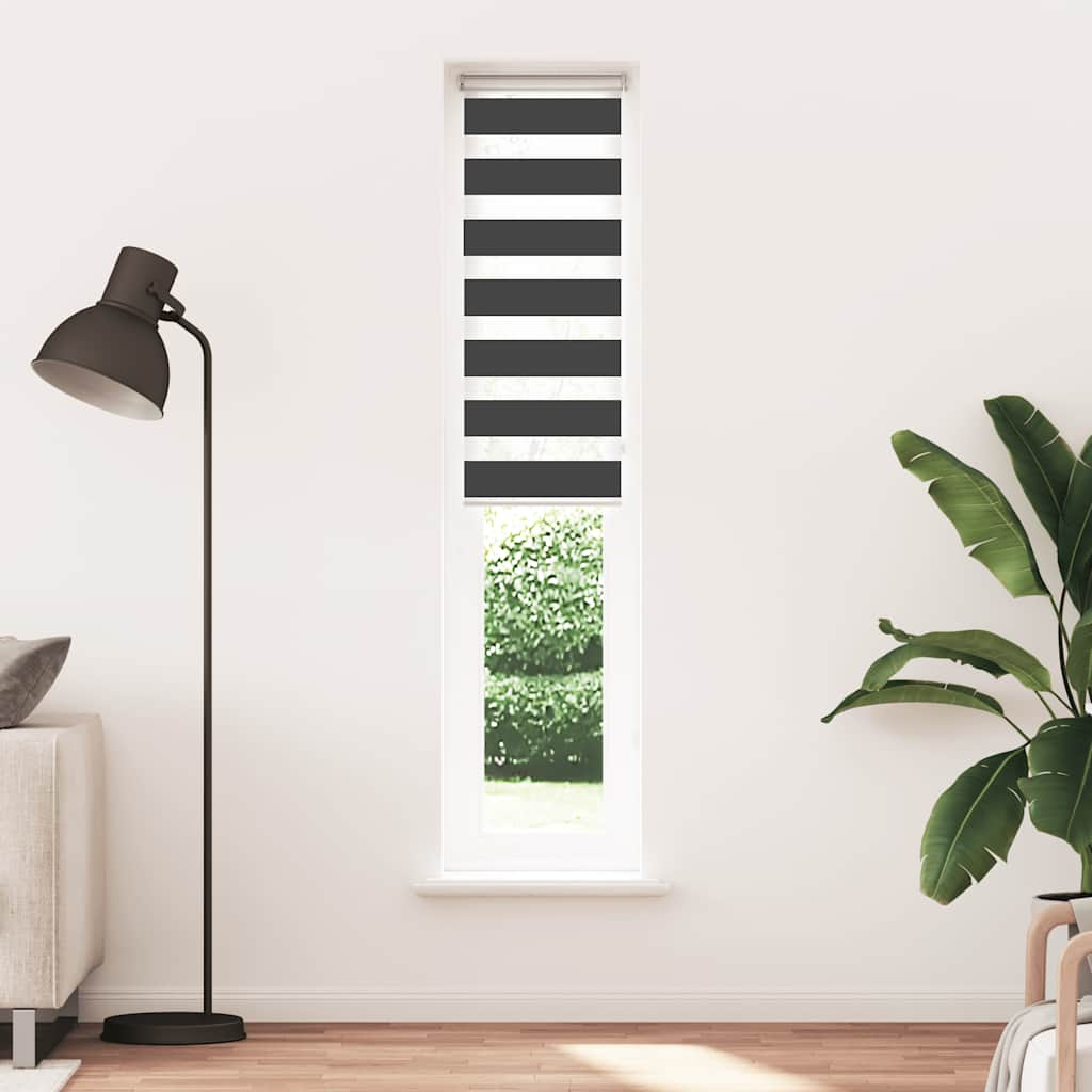 Vidaxl Zebra Roller Blind 40x230 cm Stoffbreite 35,9 cm Schwarz