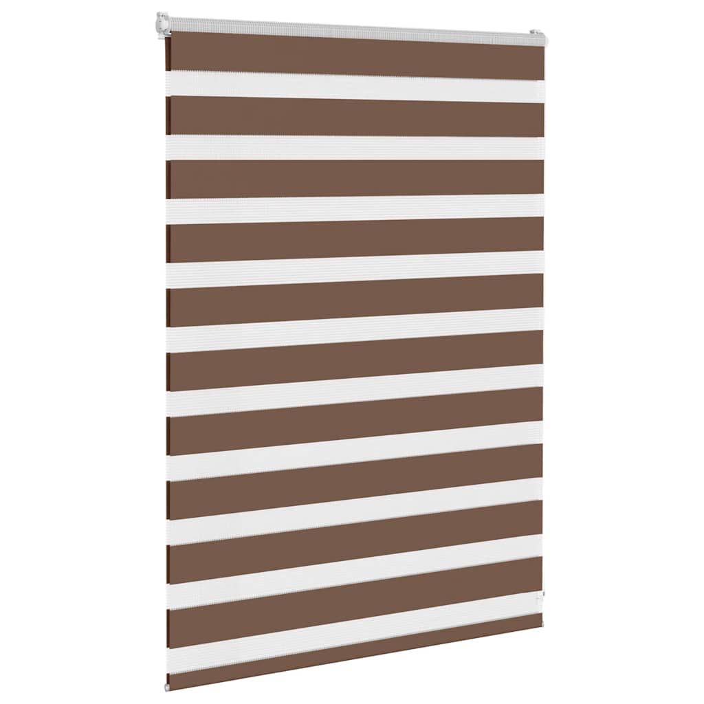 Vidaxl Zebra Roller Blind 105x100 cm Larghezza polvere 100,9 cm in poliestere marrone