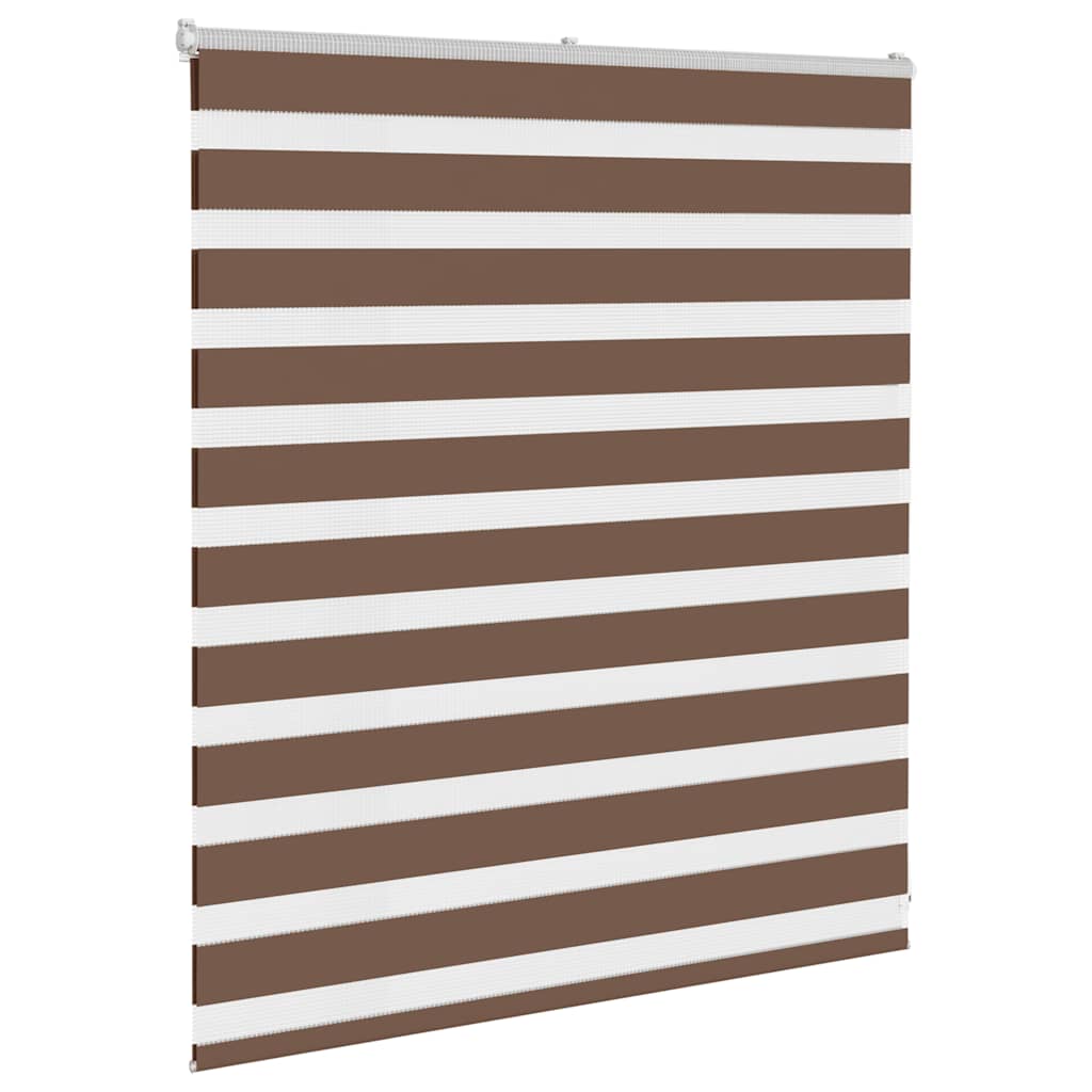 Vidaxl zebra rullo cieco 125x100 cm Larghezza tessuto 120,9 cm in poliestere marrone