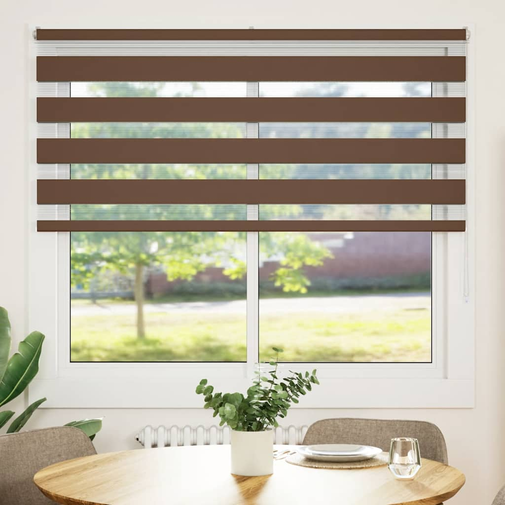 Vidaxl Zebra Roller Blind 160x100 cm Ancho de polvo de 155.9 cm de poliéster marrón