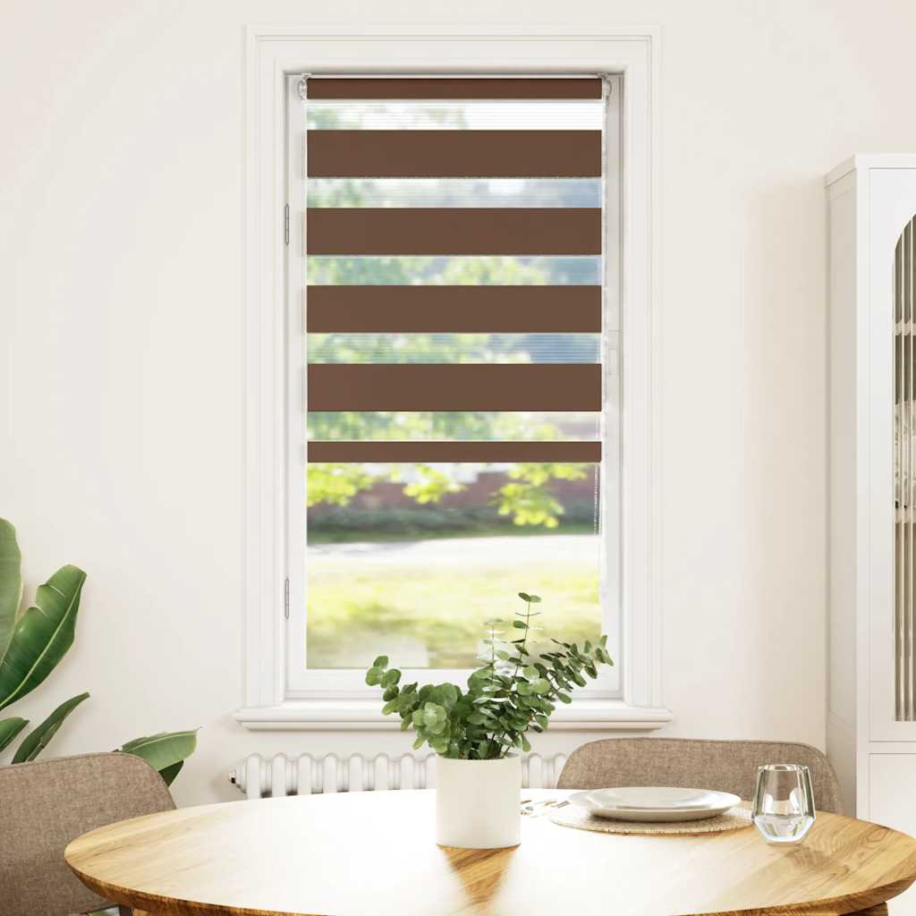 Vidaxl Zebra roller blind 65x150 cm dust width 60.9 cm Polyester Brown