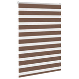 Vidaxl zebra rullo cieco 115x150 cm di larghezza di polvere 110,9 cm in poliestere marrone