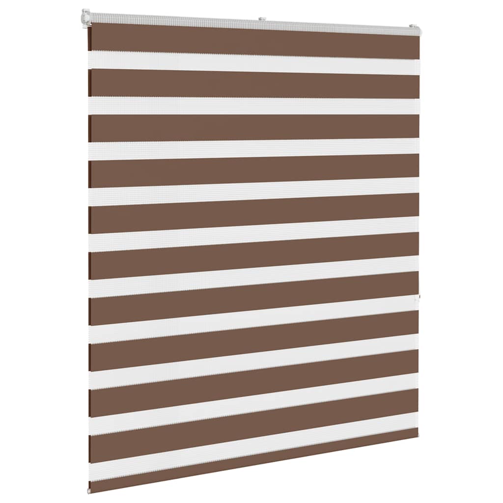 Vidaxl Zebra Roller Blind 135x150 cm Anipo de polvo 130.9 cm de poliéster marrón