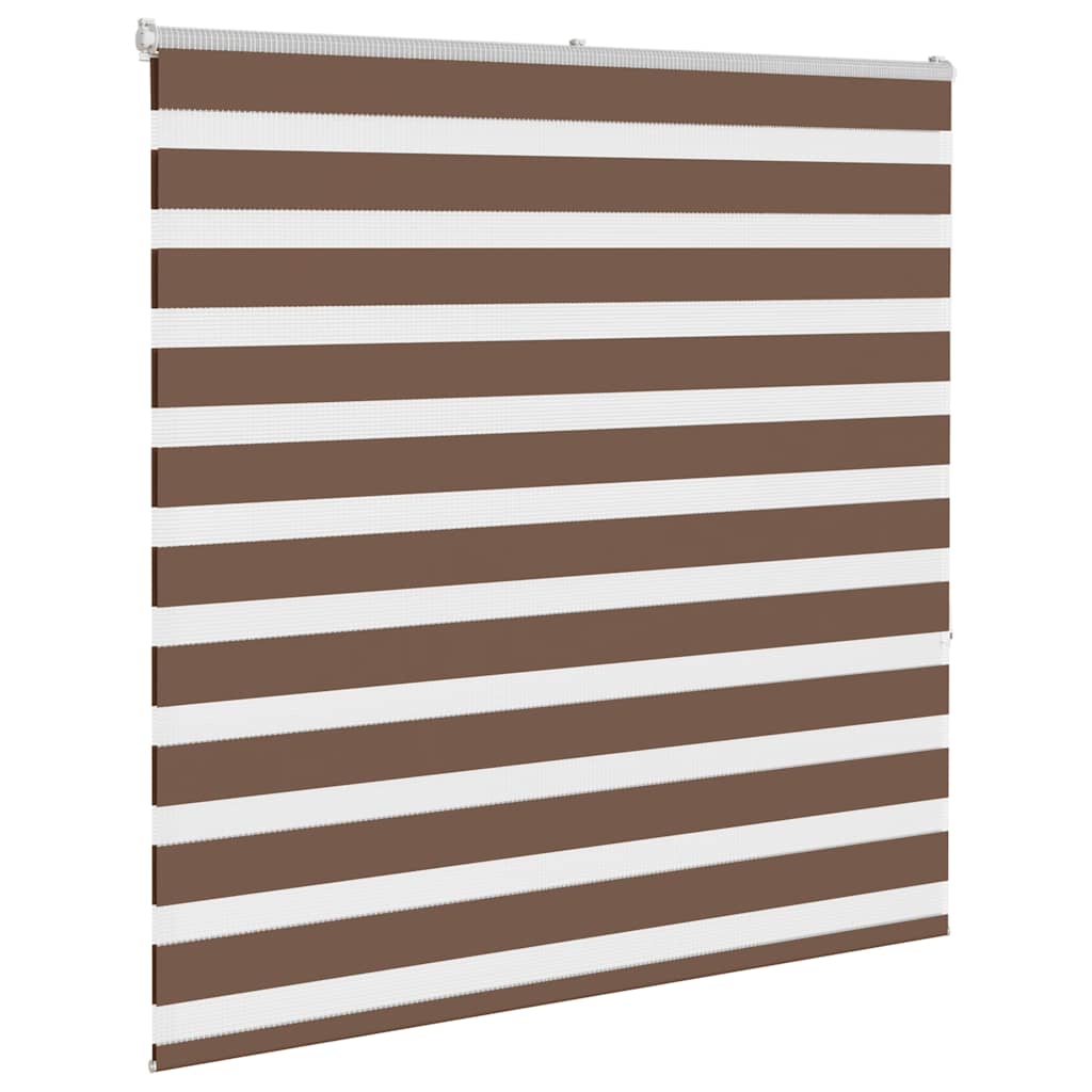 Vidaxl Zebra Roller Blind 145x150 cm de polvo ancho 140.9 cm de poliéster marrón