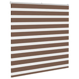 Vidaxl zebra rullo cieco 145x150 cm Larghezza polvere 140,9 cm in poliestere marrone