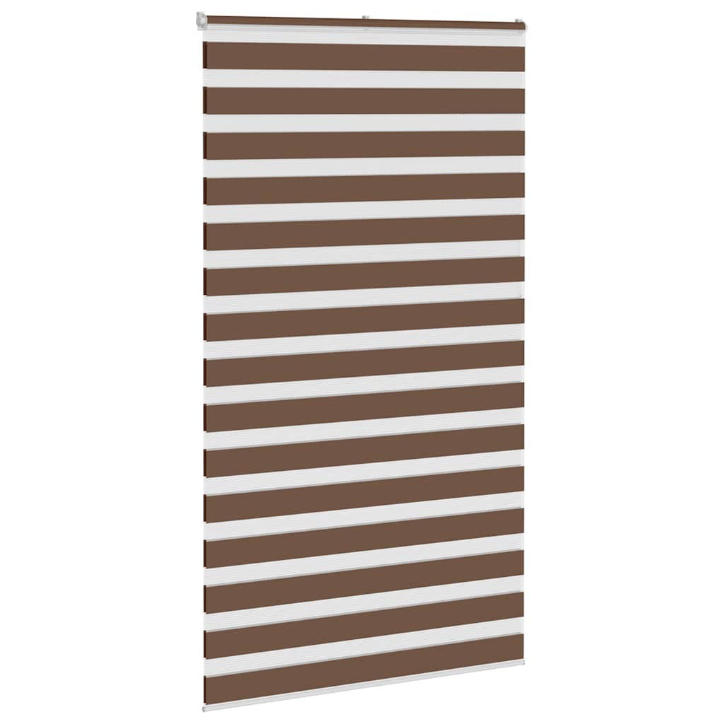 Vidaxl zebra rullo cieco 125x200 cm Larghezza tessuto 120,9 cm in poliestere marrone