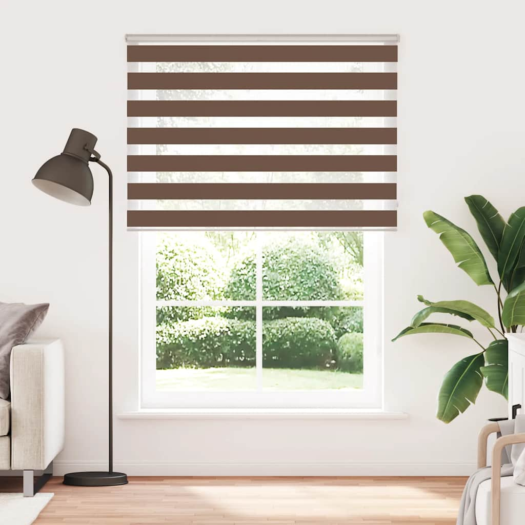 Vidaxl Zebra Roller Blind 160x200 cm Šířka prachu 155,9 cm polyesterová hnědá