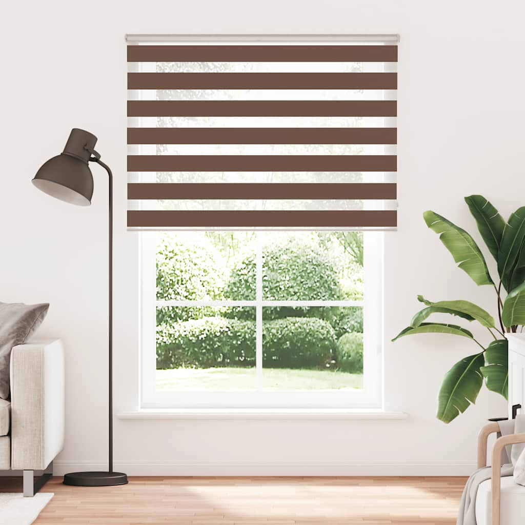 Vidaxl Zebra Roller Blind 165x200 cm Stoffbredde 160,9 cm Polyester brun