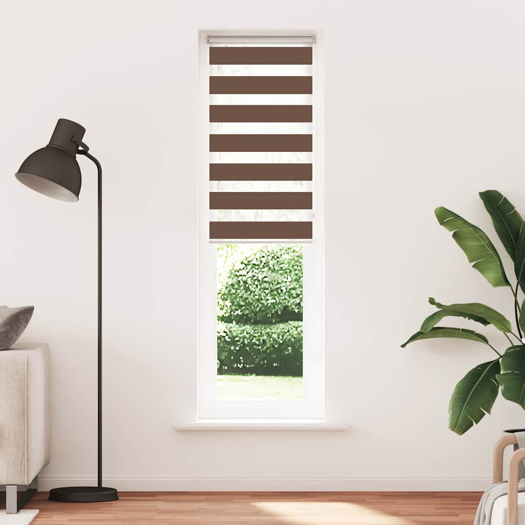 Vidaxl sebra rullblind 60x230 cm dammbredd 55,9 cm polyesterbrun