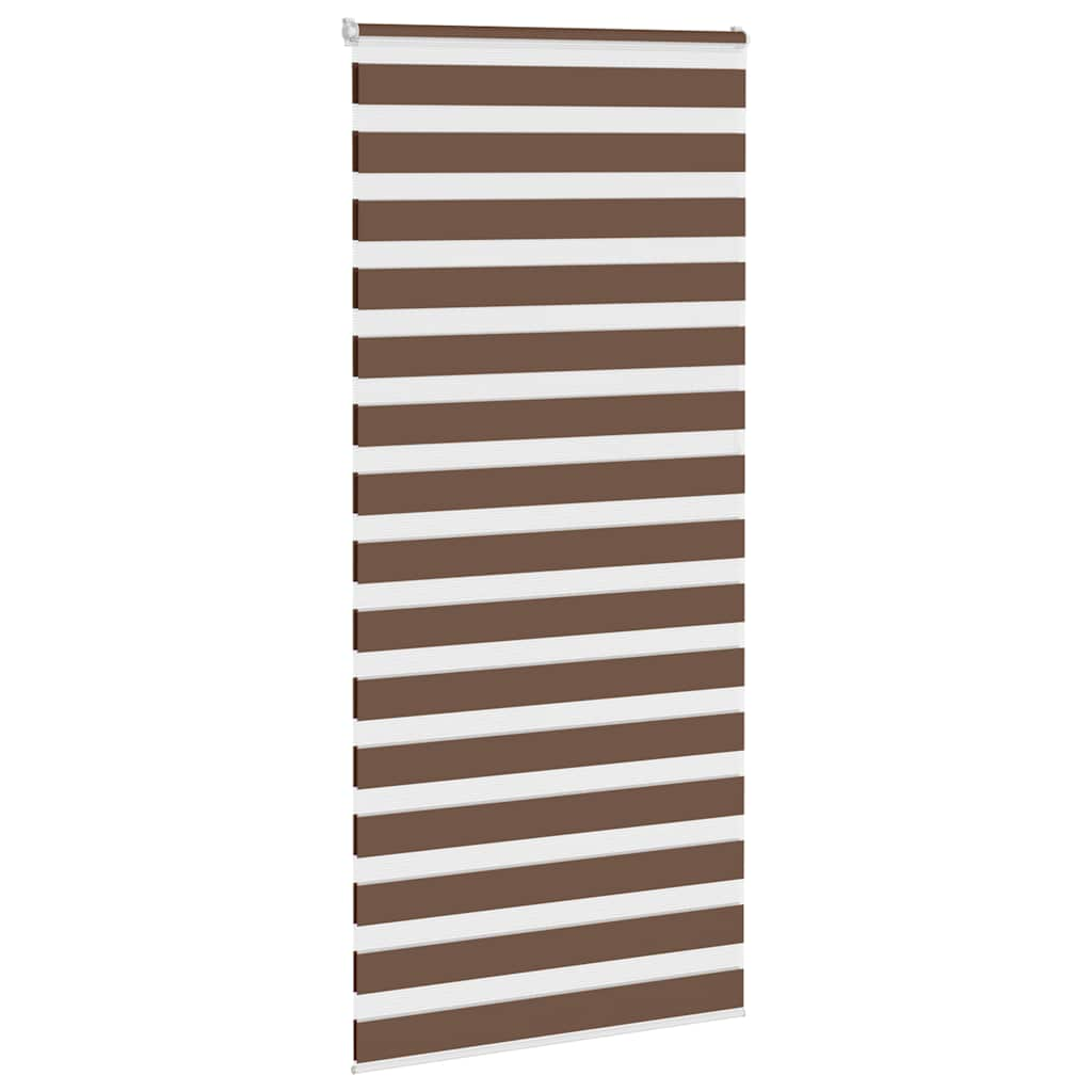 Vidaxl zebra rullo cieco 115x230 cm Larghezza tessuto 110,9 cm in poliestere marrone