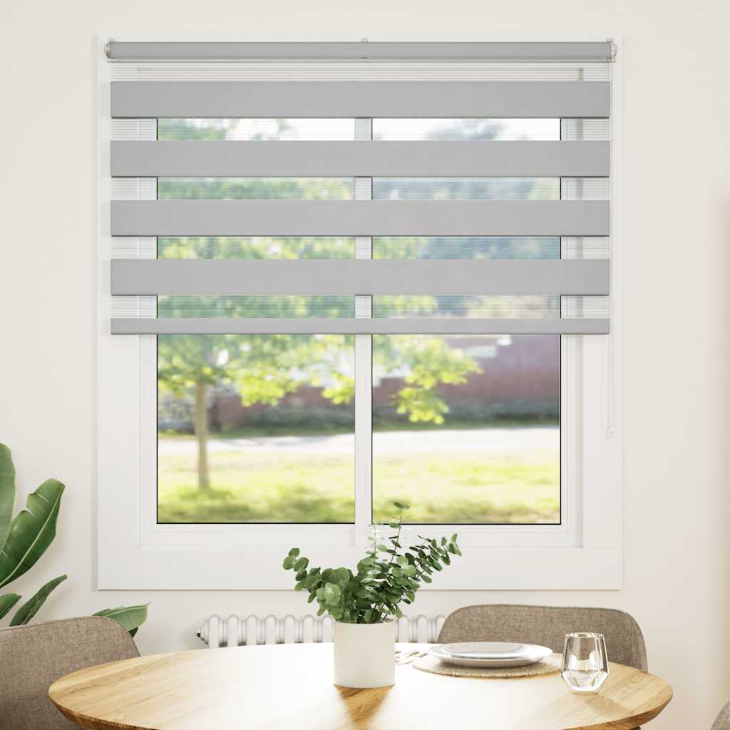 Vidaxl Zebra Roller Blind 135x100 cm Szerokość pyłu 130,9 cm jasnoszary