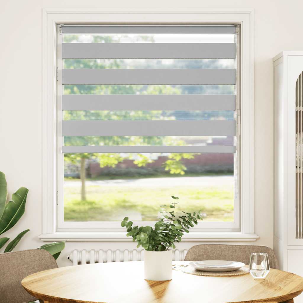 Vidaxl Zebra Roller Blind 110x150 cm Tygbredd 105,9 cm ljusgrå