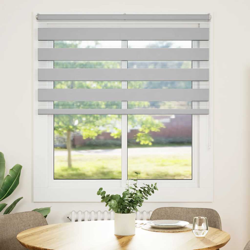 Vidaxl Zebra Roller Blind 120x150 cm Staubbreite 115,9 cm hellgrau