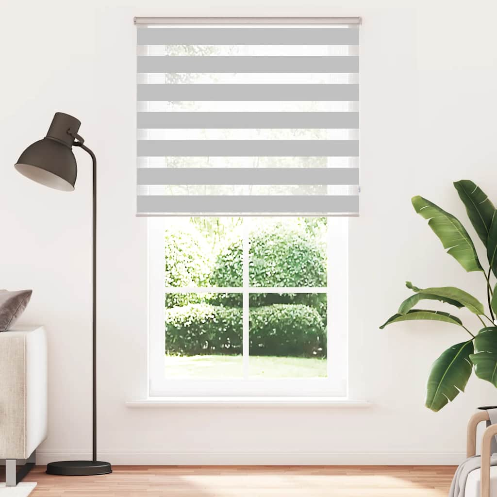 Vidaxl Zebra Roller Blind 125x200 CM Fabric Ancho de 120,9 cm de gris claro