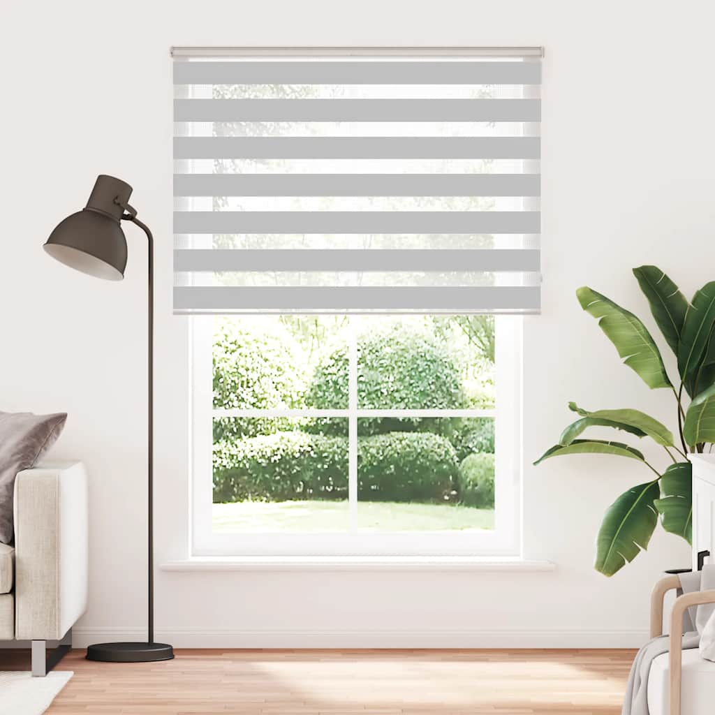 Vidaxl Zebra Roller Blind 155x230 cm Stoffbreite 150,9 cm hellgrau