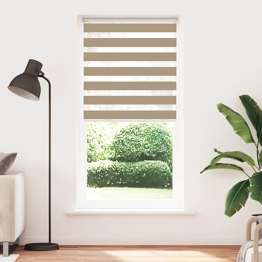 Vidaxl zebra blind 105x230 cm stofbreedte 100,9 cm polyester zandbruin