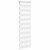 Vidaxl Zebra Roller Blind 45x100 cm Szerokość pyłu 40,9 cm poliestrowa biała