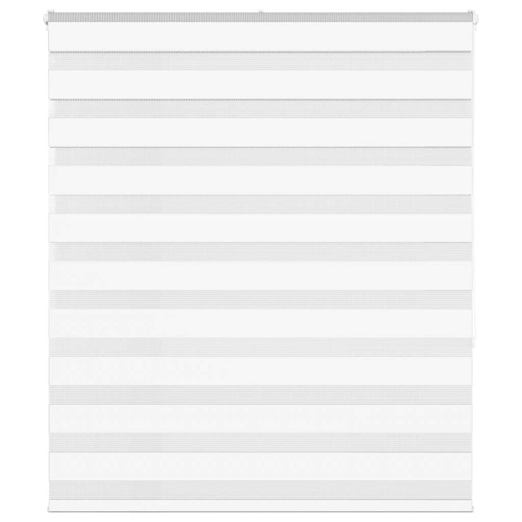 Vidaxl Zebra Roller Blind 130x150 CM Ancho de polvo de 125.9 cm de poliéster blanco