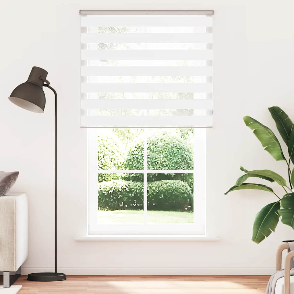 Vidaxl Zebra Roller Blind 120x200 cm Szerokość pyłu 115,9 cm poliestrowa biała