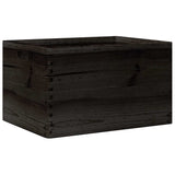 Vidaxl houten kist met handvatten 40x30x23 cm massief grenenhout zwart