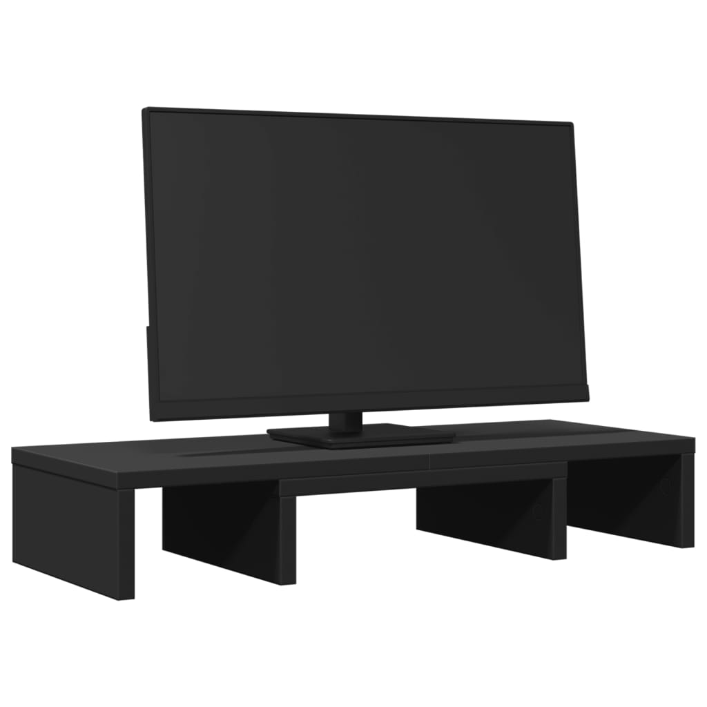 Vidaxl Monitor standardowy regulowany 60x24x10.5 cm przetworzona drewniana czarna