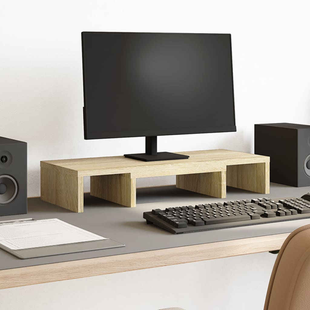 VidaXL Monitor standard adjustable 60x24x10.5 cm wood Sonoma oak