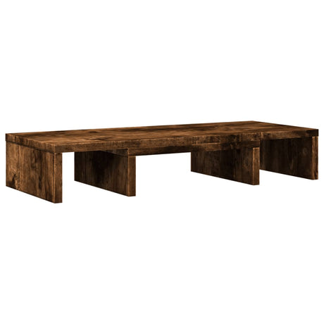 VidaXL Monitorstandaard verstelbaar 60x24x10,5 cm hout gerookt eiken